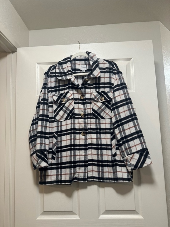 Kensie Tops - Kensie Flannel Plaid Shacket